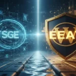 Representação visual da IA do Google SGE versus o escudo de autoridade EEAT para sites WordPress